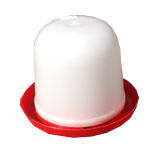 Red and White Plastic Drinker - 1.5 litres